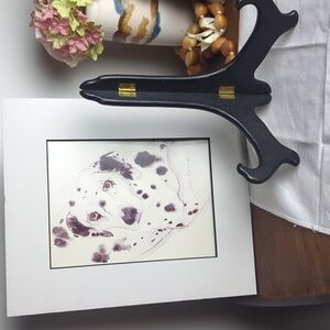 Dalmatian Watercolor Sketch Vintage Portrait Print on Kodak Paper + Mat + Easel